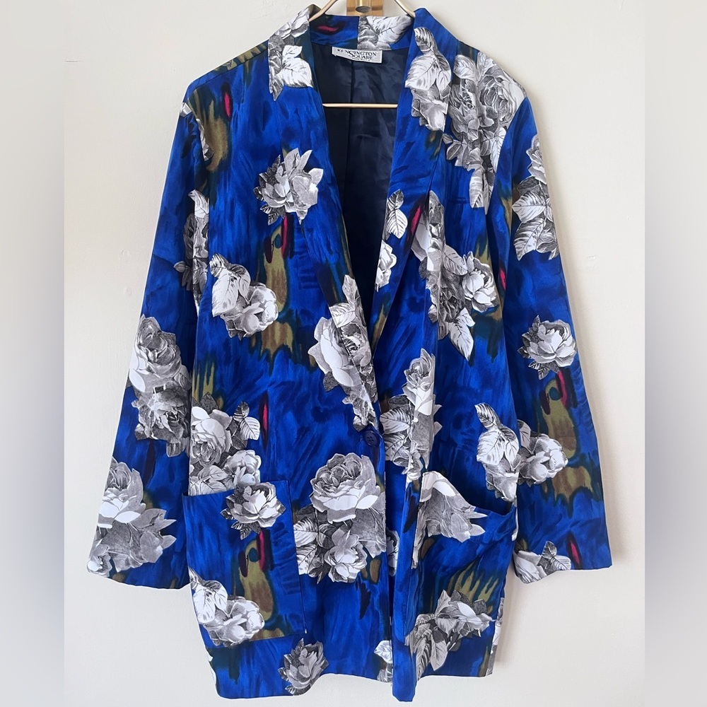 Kensington Square VTG 90s Floral retro casual  Blazer Jacket (not size check)